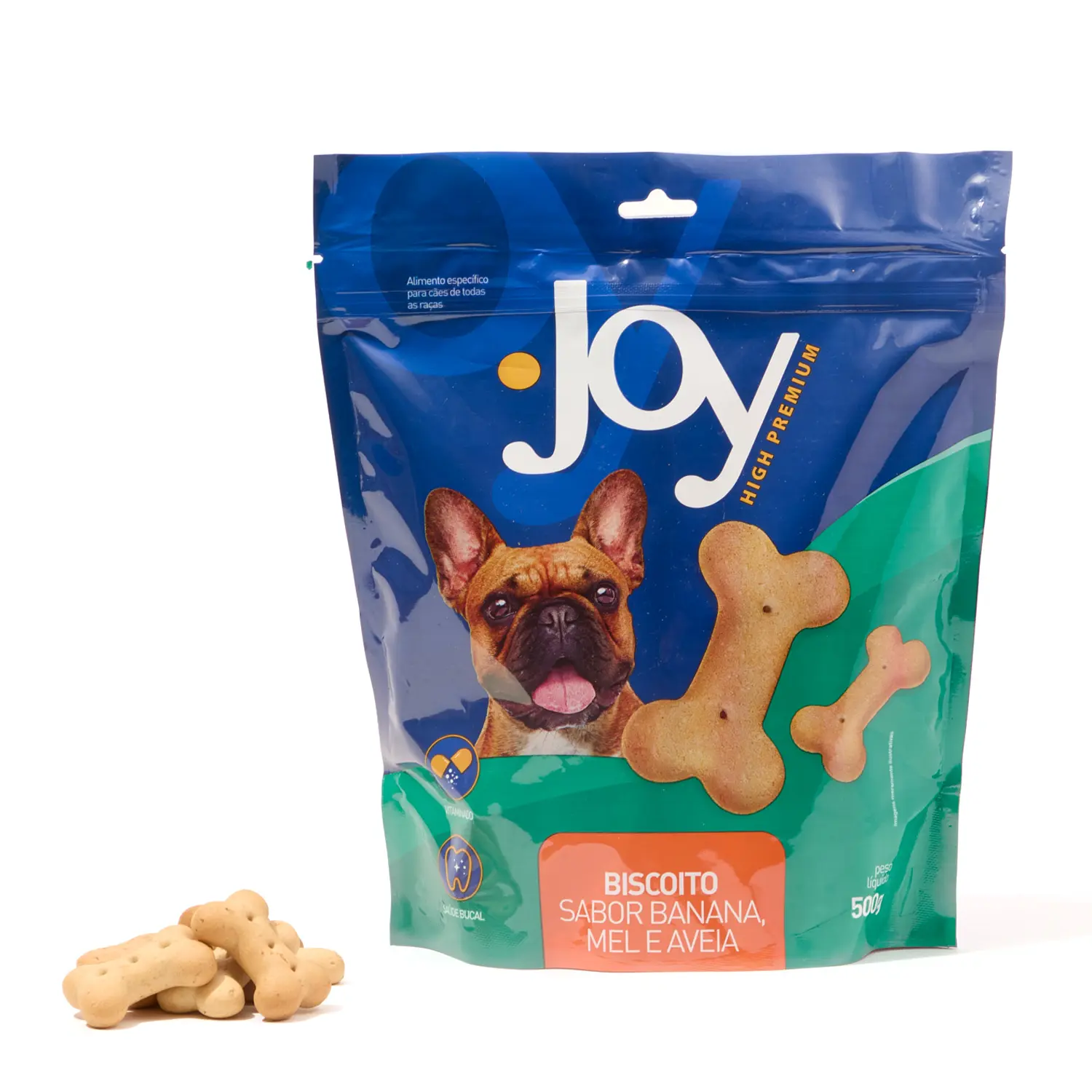 Biscoito Joy para Cães Adultos Banana, Mel e Aveia